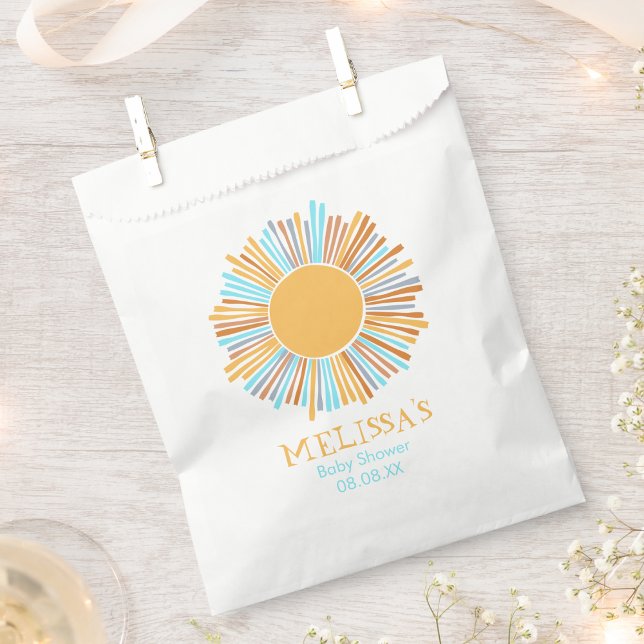 Sachets En Papier Retro boho soleil vient ici le soleil merci (Créateur téléchargé)