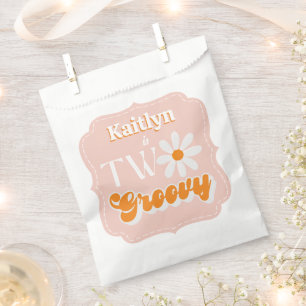 Sachets En Papier Retro Deux Super filles 2e anniversaire