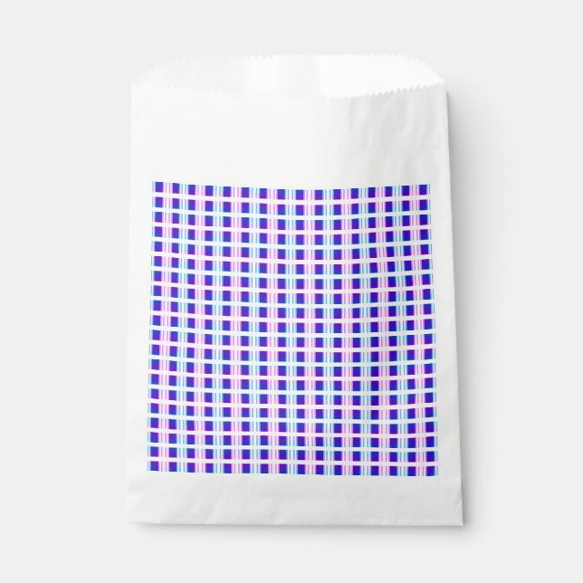 Sachets En Papier rétro électrique rayé bleu & violet (Devant)