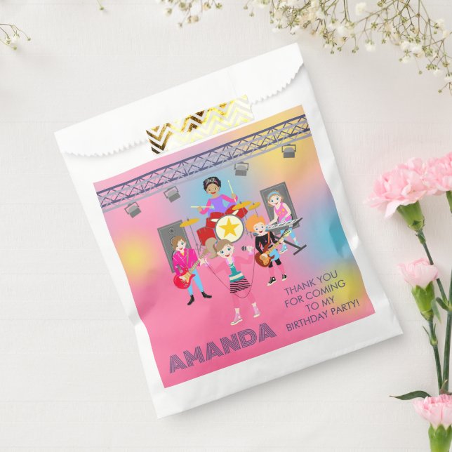 Sachets En Papier Retro music girls band Birthday Party (Scellé)