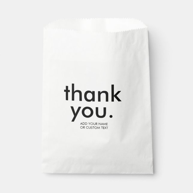 Sachets En Papier Rétro Noir & Blanc | Conception de remerciement pe (Devant)