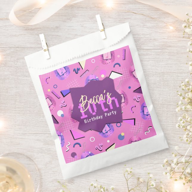 Sachets En Papier Retro Pink Tamagotchi Birthday (Coupé)