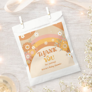 Sachets En Papier Retro super bébé les années 70 floral merci