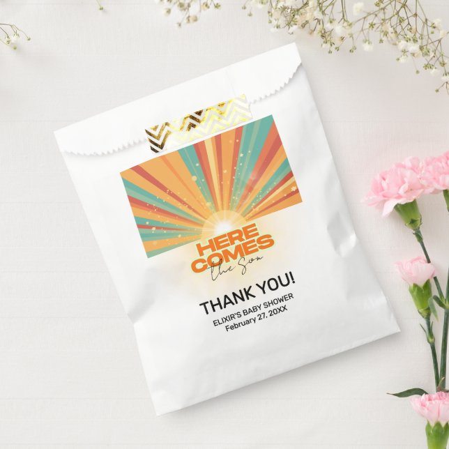 Sachets En Papier Retro Voici Le Baby shower Fils (Scellé)