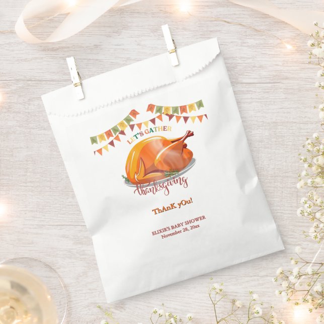 Sachets En Papier Réunissons Thanksgiving Turkey Feast Baby shower (Coupé)
