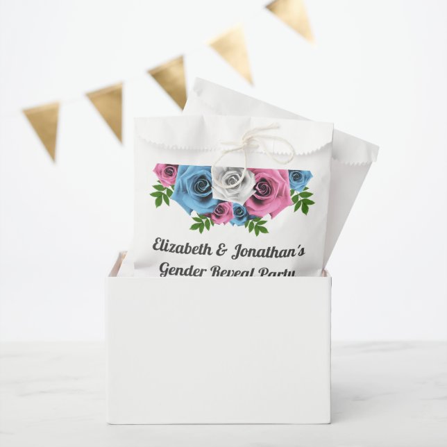 Sachets En Papier Révélation de genre Rose Bouquet (Fête)
