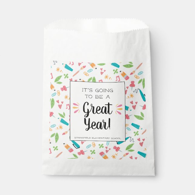 Sachets En Papier Revenir à l'école (Devant)