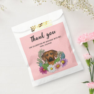 Sachets En Papier Rhodesian Ridgeback Et Fleurs Anniversaire Merci