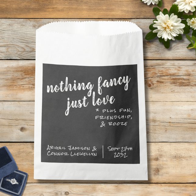 Sachets En Papier Rien De Fancy Just Love Simple Décontracté Chalkbo (Créateur téléchargé)