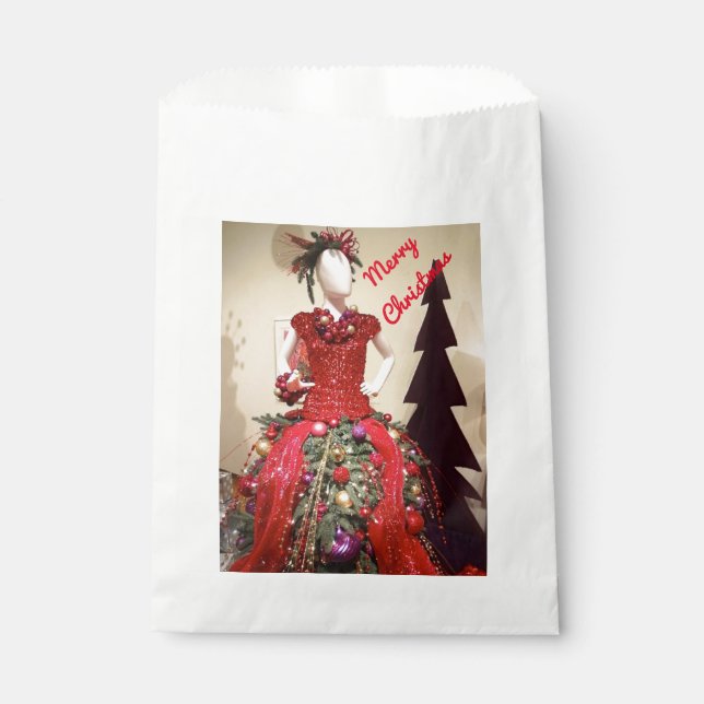 Sachets En Papier Robe Afrocentrique Forme Mannequin Arbre de Noël (Devant)