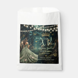 Sachets En Papier Robe verte de la forêt enchantée Quinceañera XV
