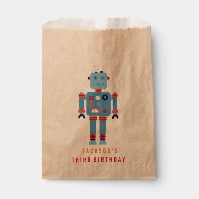 Sachets En Papier Robot Boy Party Favoriser sac en papier (Devant)