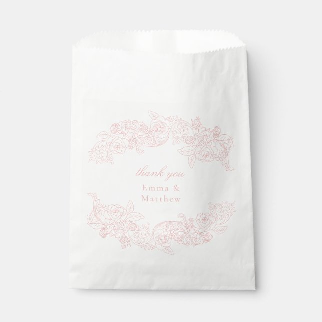 Sachets En Papier Rococo Baroque Marie Antoinette rose victorienne (Devant)