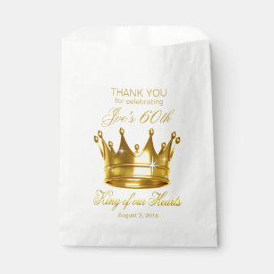 Sachets En Papier Roi de notre soixantième couronne de feuille d'or