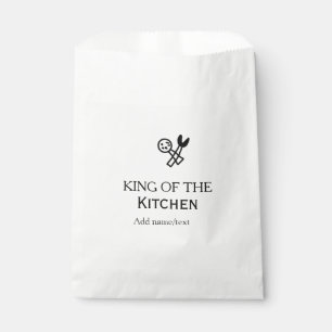 Sachets En Papier Roi du chef de cuisine cuisine ajouter nom couronn