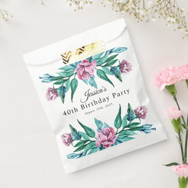 Sachets En Papier Romantique Feminine Floral 40e anniversaire (Scellé)