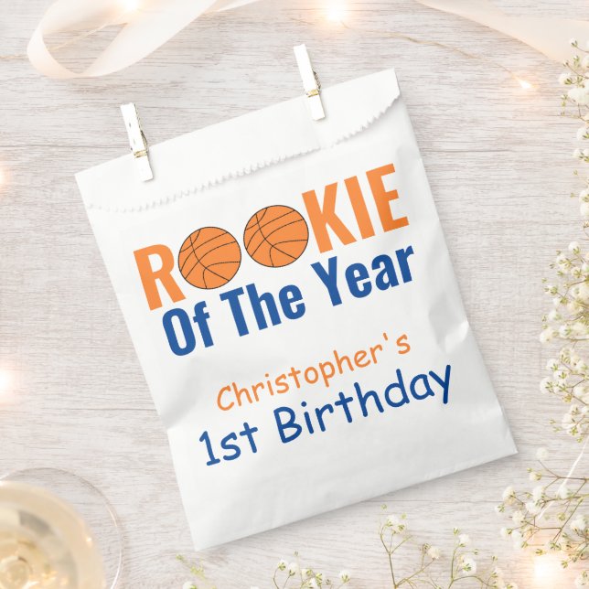 Sachets En Papier Rookie Basketball 1er anniversaire (Coupé)