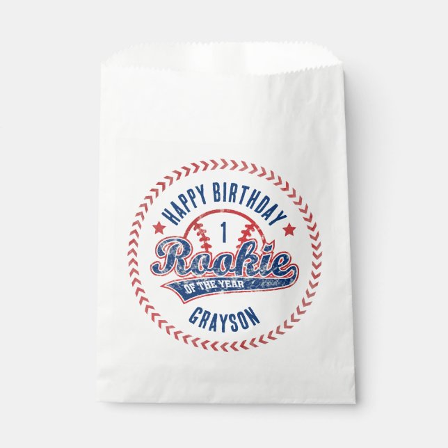 Sachets En Papier Rookie de baseball de l'année 1er fête d'anniversa (Devant)