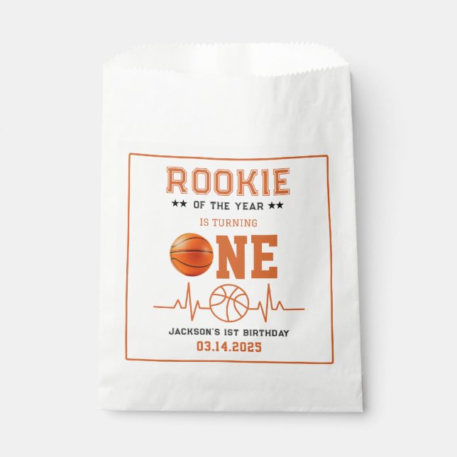 Sachets En Papier Rookie de l'année 1er anniversaire de basket-ball (Devant)