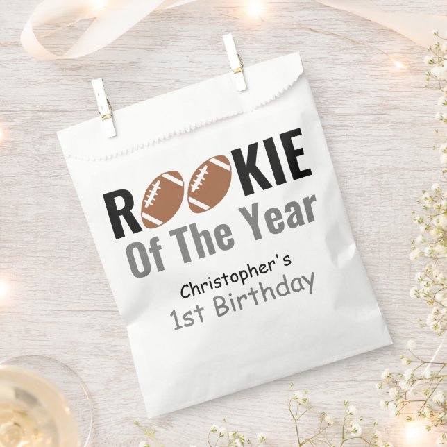 Sachets En Papier Rookie Football 1er anniversaire (Coupé)