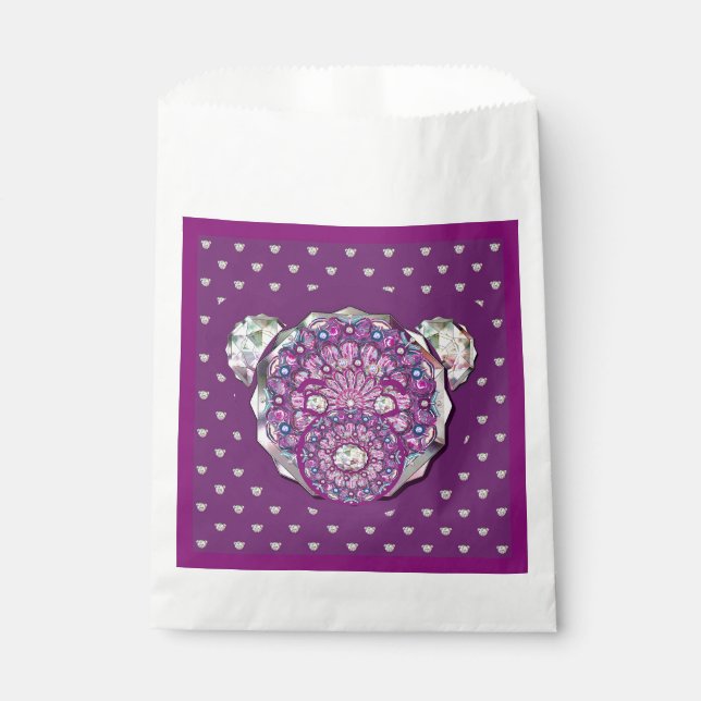 Sachets En Papier Rosace bleu ou rouge pour bébé&enfant (Devant)