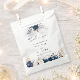 Sachets En Papier Rose bleu marine et Dusty Fête des mariées Favoris