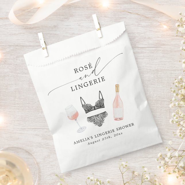 Sachets En Papier Rosé et Lingerie Shower de Mariage (Coupé)