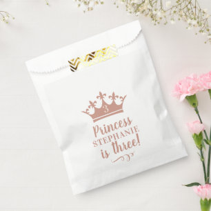 Sachets En Papier Rose Gold Tiara Couronne Personnalisée Princesse P