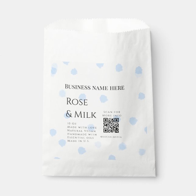 Sachets En Papier Rose lait fait main soap entreprise QR code ajoute (Devant)