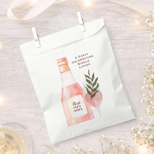 Sachets En Papier Rosé plutôt que des roses Sac de fête de vin rose  (Coupé)