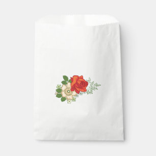 Sachets En Papier Rose rouge et marguerites
