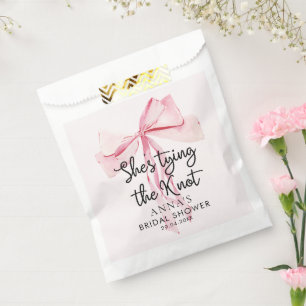 Sachets En Papier Rose rousse Elle noue la Fête des mariées de noeud