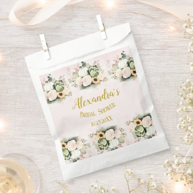 Sachets En Papier Roses blanches Citrouilles (Coupé)