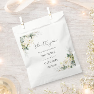 Sachets En Papier Roses blanches Fête des mariées florale Favoriser 