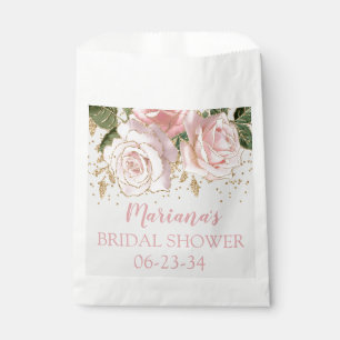 Sachets En Papier Roses en or pailleté rose pour la douche de la mar