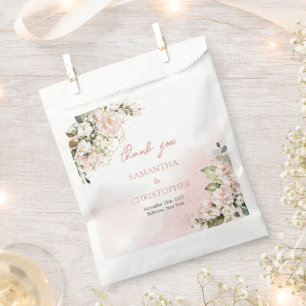 Sachets En Papier Roses rose rousse rustique eucalyptus vert or