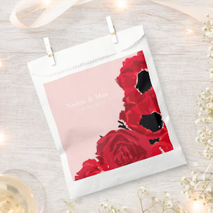 Sachets En Papier Roses rouges Abstraites et pavots