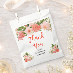 Sachets En Papier Roses Rouges Corail Mariage Remerciement