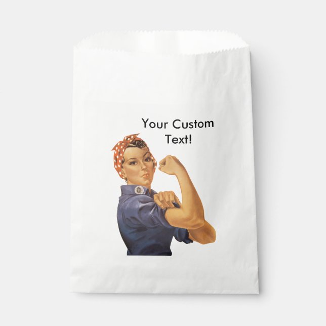 Sachets En Papier Rosie le Riveter Nous pouvons le faire Texte perso (Devant)