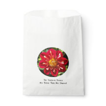Rouge Dahlia avec paire d'abeilles - Sac Faveur Bl