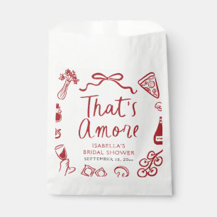 Sachets En Papier Rouge Italien C'est l'Amour Pizza Pâtes Réception