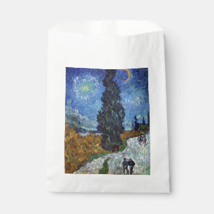 Sachets En Papier Route avec cyprès de Van Gogh Impressionnisme