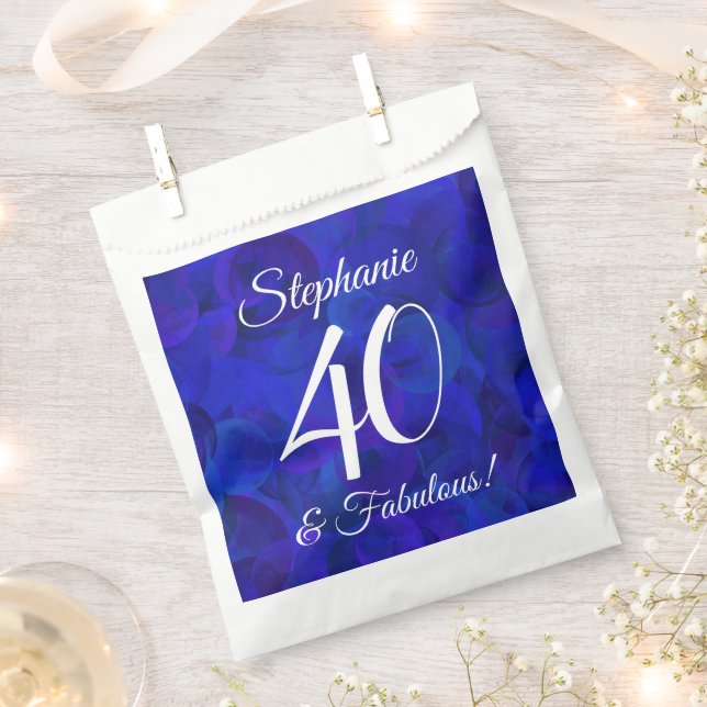 Sachets En Papier Royal Blue 40 et fabuleuse fête d'anniversaire (Coupé)