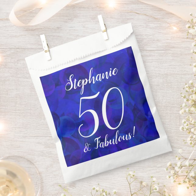 Sachets En Papier Royal Blue 50 et fabuleuse fête d'anniversaire (Coupé)