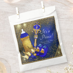Sachets En Papier Royal Blue Gold Prince Baby shower
