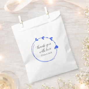 Sachets En Papier Royal Blue Simple Heart Mariage de couronne