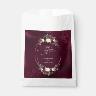 Sachets En Papier Royal Bourgogne Floral Mariage géométrique