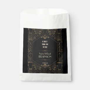 Sachets En Papier Royal Gold Black Great Gatsby Mariage MERCI