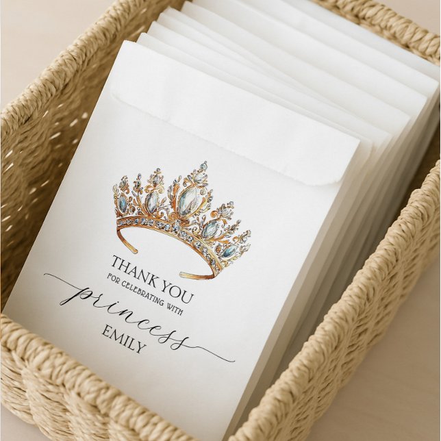 Sachets En Papier Royal Princess Crown Girl Birthday Party (Créateur téléchargé)