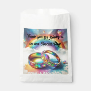 Sachets En Papier RSVP Gay lesbienne Rainbow Rings Faveurs